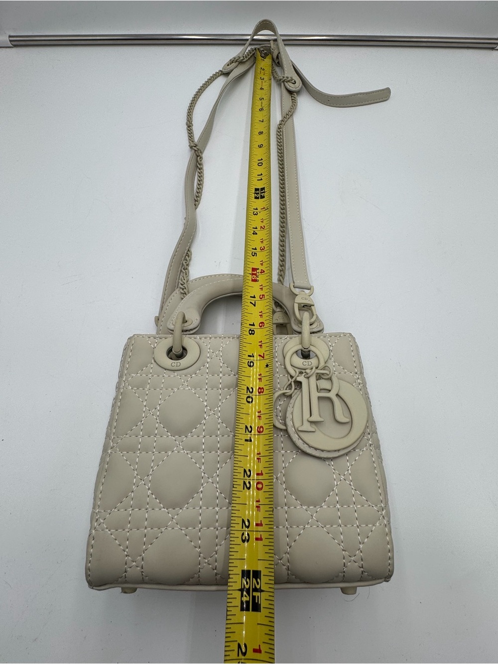 Christian Dior Mini Lady Dior Cannage Beige Bag D15-BO-0160 Made Italy - Picture 9 of 9